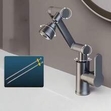 三功能旋转厨房水龙头 - 多功能冷热水龙头，带 3 种喷水模式，现代设计，单孔安装，包含配件，厨房水龙头，现代浴室装置，耐用塑料结构 - 彩色 - 查看 11