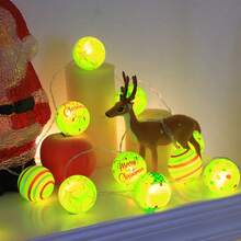 New Green Christmas Ball String Lights (LED) - Battery Powered (Batteries Not Included), Christmas Festival Decorative Lights, Ideal For Indoor Warm Ambiance, Garden Holiday Lighting, Home, Bedroom, Christmas Tree & Parties, Great For Home Decor & Holiday Illuminatio Christmas Decoration XMAS Decor Christmas Tree Gift Decor Thanksgiving Wedding Home Decor Home Decor Fall Decor Autumn Decor Birthday Decorations For Gifts Party Supplies Indoor Outdoor Garden Holiday Festival Decor Halloween Decor Wall Decor Halloween Ornaments