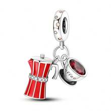 1 Pc Sliver Color Classic Red Collection Mushroom Pomegranate Cherry Strawberry Watermelon Chili Motorcycle Dress Luggage Temperature Gauge Charm Fit Original Bracelet Necklace Pendant Beads For Diy Jewelry Making Women Girl Birthday Jewelry Gift For Friends