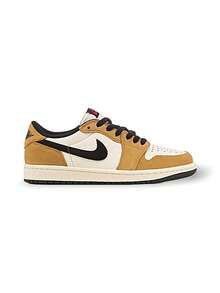 Giày thể thao nam Jordan 1 Retro Low OG nhẹ, thoáng khí, phần trên bằng lưới, đệm, hấp thụ sốc, chống trượt, đế dày, logo thân thiện với da, dễ xỏ vào, dễ vệ sinh, đa năng, phù hợp đi chơi, tập thể dục, du lịch, đi làm sau giờ làm, màu vàng trắng CZ0790-107 - bạch kim - Xem 3