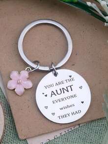 Niece/Nephew's Mother's Day Gift For Aunt; Funny Keychain; Aunt's Favorite Aunt; Valentine's Day, Christmas, Aunt's Birthday Gift; Niece/Nephew's Birthday Slogan Casual Leisure Party Cute Elegant Stainless Steel Christmas