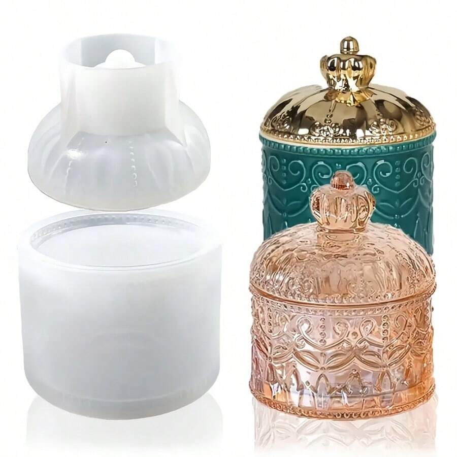 Botellas Tapa De Molde De Resina Caja De Almacenamiento De Silicona Molde Fundición De Resina Epoxi DIY Kits De Manualidades De Resina Exhibiciones De Botellas Rústicas Joyas Accesorios Contenedores Candelero Decoración Del Hogar - 無色 - 查看 1
