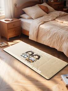 1pc Customized Christmas Text Decor Soft Plush Rug, White Base, Suitable For Bedroom, Living Room, Foldable, Washable, Durable, Great Christmas Gift