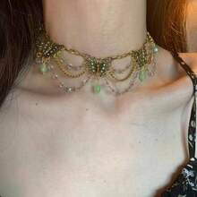 1 pezzo Collana con nappine e farfalla, collana di moda multistrato di alta qualità con texture di design esclusivo