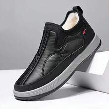 Lightweight, Warm And Comfortable Men's Snow Boots. Soft Lining For Warmth. Practical And Fashionable. Available In Black, Grey And Coffee. Easy To Clean. Slip-On Design For Convenient Wear. Suitable For Daily Commute, Driving, Work And Casual Occasions. - Black - View 3