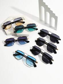 1 副复古金属双桥飞行员时尚休闲街头风格驾驶眼镜 - 彩色 - 查看 8