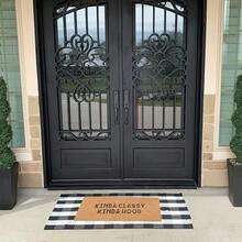 KaHouen Alfombras de algodón a cuadros 35.4 x 59 pulgadas alfombras a cuadros lavables en blanco y negro alfombra tejida alfombra de piso para puerta de bienvenida porche cocina/baño (3 x 5