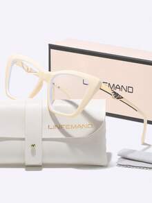 LINFEMAND 经典猫眼装饰时尚无度数眼镜，男女通用金属镂空装饰腿，优雅奢华风格配饰，节日礼物 - 無色 - 查看 7