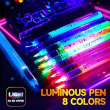 8 Colors Art Markers Luminous Light For Painting Drawing DIY Cup CD Stone Skin Exclusive For Halloween Painting Stationery - one-size - View 1