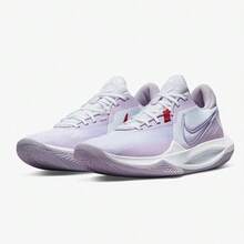 Nike Precision 6 防扭减震男子篮球鞋，新款耐磨强包裹支撑稳定球场低帮篮球鞋，时尚薰衣草优雅配色户外休闲篮球鞋，篮球爱好者必备 DD9535-100 - 白紫色 - 查看 1