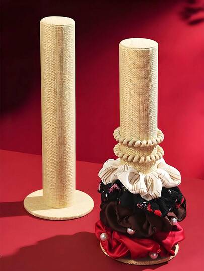 1pc Velvet Jewelry Bracelet Watch Hairband Display Stand, Headband Vertical Tower Bracelet Hairband T-Bar Rack Storage Box, Women's Home Wardrobe Organizer, Jewelry Tower, Jewelry Display Stand, Velvet Jewelry Stand Hairband Bracelet Bracelet Display, Jewelry Accessories Storage Rack, Desktop Jewelry Tower