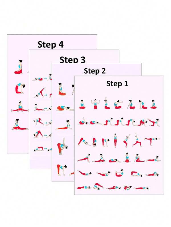 9pcs 28-Day Yoga Poster,Wall Yoga For Beginners Print, Frameless Yoga Poster, Sports Themed Artwork, Creative Home Decor For Living Room, Bedroom, Office, Wall Art Gifts Birthday Graduation