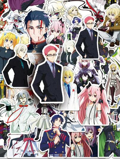 50pcs Cartoon Cool Japanese Anime Stickers Seraph Of The End Stickers Seraph Of The End Merch Anime Decor Anime Gifts Vinyl Waterproof Stickers Aesthetic Laptop Sticker Pack Skateboard Stickers Water Bottle Stickers Notebook Stickers Scrapbook Supplies Funny Stickers Scrapbooking Supplies Kindle