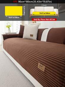 1PC Flannel Sofa Cushion With SF Leather Label, Anti-Slip Stripe Seat Pad. Protects 1 To 4-Seater Couches, Machine Washable, All-Season Use. - Multicolor - View 39