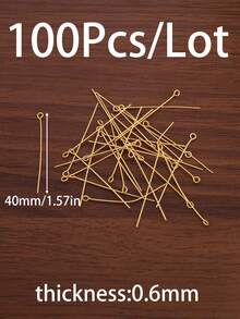 100Pcs/Lot 14K Gold Plated Stainless Steel Eye Head Pins Metal Eye Pins For Jewelry Making Findings DIY Handmade Make Bracelets Necklace Earrings Pendant Jewelry Pins Supplies - 9-shaped Needle - View 15