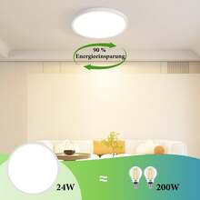 homefire Ceiling Lamp LED Ceiling Light Bathroom - 30CM Bedroom Lamp White Dimmable 24W Hall Lamp IP44 Waterproof Bathroom Lamp 3000K-6500K Flat Round Kitchen Lamp For Kitchen Balcony Hallway - 30CM-3000-6500K - Xem 6
