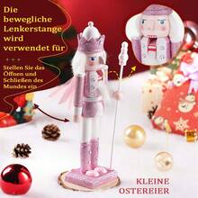 30cm Holzer Nussknacker Soldat Figur Puppe Rosa Glitzer Soldat Puppe Handwerk Ornament Weihnachts Haus Büro Dekoration