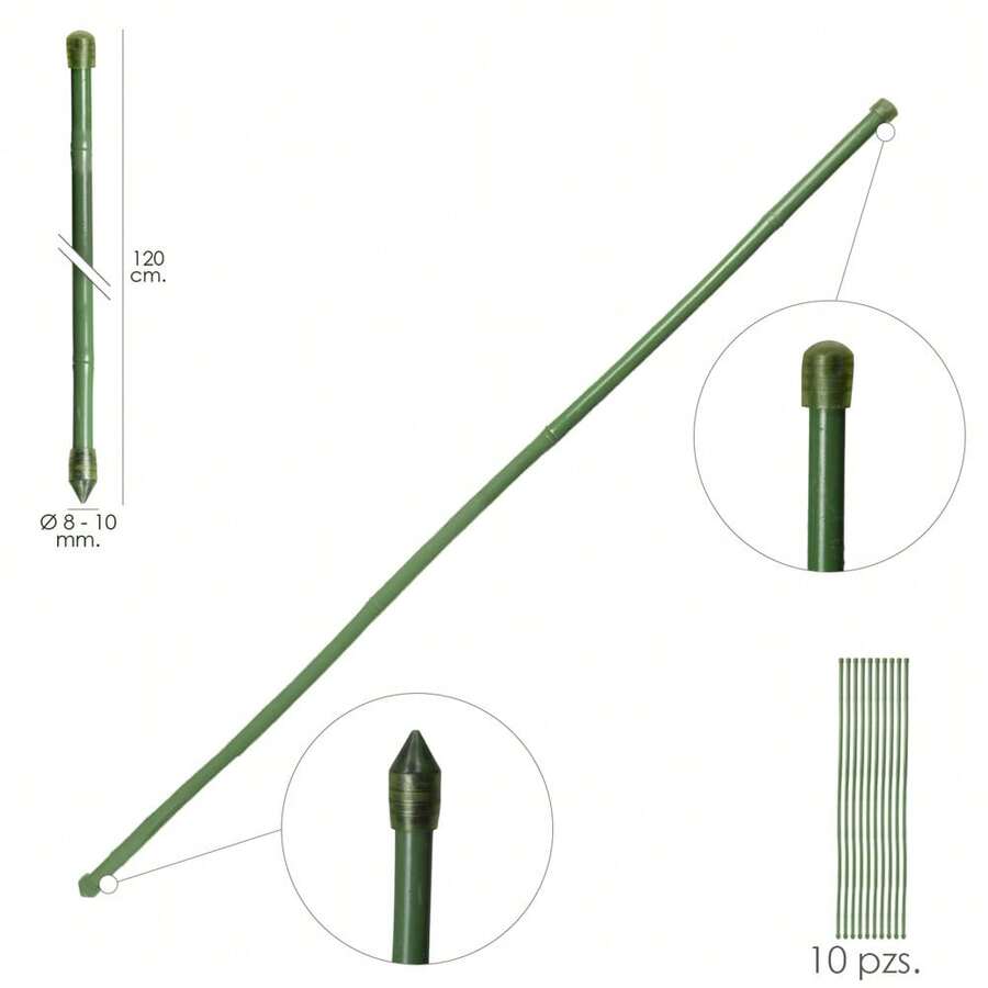 Que tre phủ nhựa Tutor Ø 8-10 mm. X 120 cm. (Gói 10 cái) - màu xanh lá - Xem 1