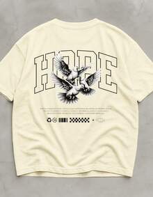 Men's Premium Cotton T-Shirt Academia Hope Larga Moda - Beige - View 4