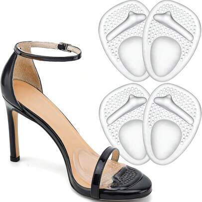 2pcs Silicon Gel Massaging Anti-Slip Forefoot Pad Classic Forefoot Cushioning Protection Pads For High Heels