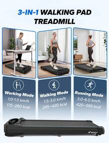 MERACH Walking Pad, 2.75HP Quiet Under Desk Treadmills For Home, Portable Walking Treadmill With Magnetic Remote Control, LED Display, APP - 英規插(220-240V) - 查看 3