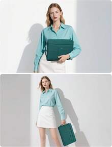 HYZUO 13.3-14 Pulgadas Funda Ordenador Portátil para MacBook Pro 14 M5-M1, MacBook Air 13, 13.8-13.5 Surface Laptop/Book, Bolsa Protectora para 13" HP    Asus , Azul Marino - Verde Oscuro - Ver 8