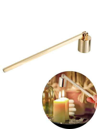 1 chiếc dụng cụ dập tắt nến màu vàng và đen, dùng để dập tắt ngọn nến một cách an toàn. Dụng cụ dập tắt nến màu đen trang trí, dụng cụ dập tắt nến thông thường, dụng cụ dập tắt nến bằng sắt có nắp thẳng, thích hợp cho nến thơm gia đình, Halloween, kinh dị, mùa thu, ngày lễ, mùa đông, trang trí phòng, quà tặng sinh nhật và tốt nghiệp.