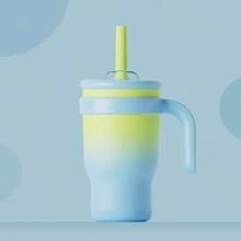 14oz Double Wall Stainless Steel Tumbler With Handle, Vacuum Insulated Travel Mug, Spill Proof Glass Cup - Sweat Proof, Leak Proof, With Handle And Straw - , Multiple Colors - Suitable For Home, Office, Outdoor - Great For Valentine's Day, Christmas, Birthday, Hydration At Work