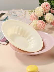 Cream Style Cute High-Value Ruffled Salad Fruit Plate, Afternoon Tea Tableware Dish, Deep Plate