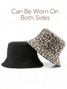 1 件女士春秋亮片豹纹渔夫帽，韩版百搭，适合日常佩戴、购物、舞台表演 - A - 查看 15