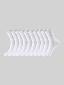 5pcs/10pcs/20pcs Couple Sports & Casual Crew Socks, Suitable For Daily Wear, Indoor & Outdoor, Fall