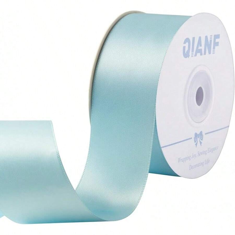 Cream Ribbon 1 Inch Double Face Satin Ribbon For Gift Wrapping Hair Bows Making Chair Sash Valentine's Day Wedding Birthday Party Invitation Decorations Floral Craft Sewing, 25 Yards - 308-天藍色 - 查看 1