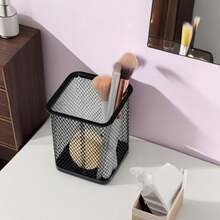 3/4 piezas Soporte metálico para bolígrafos, Taza metálica redonda para bolígrafos, Soporte de malla multifunción para bolígrafos, Organizador de maquillaje para la escuela, la oficina y el hogar, adecuado como regalo de vuelta a clases, Acción de Gracias, Halloween y Navidad