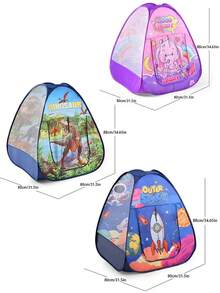 1 szt. rozkładany namiot do zabawy dla dzieci, domek do zabawy w domu i na zewnątrz z kreskówkowym wzorem, mata do raczkowania do basenu z piłeczkami, przenośny prezent dla dzieci, odpowiedni na Boże Narodzenie, Halloween, Święto Dziękczynienia, Wielkanoc, urodziny chłopców i dziewcząt