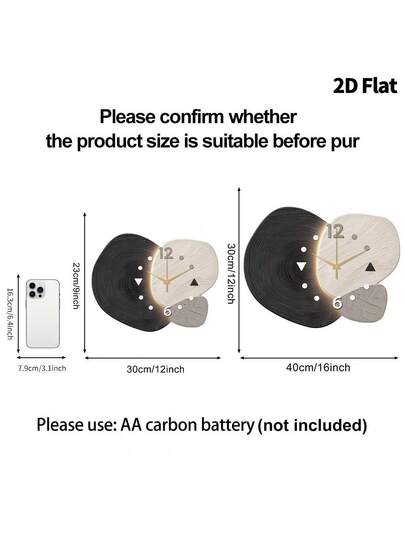 2D Flat 1pc Verlichting Luxe Moderne High End Home ation Wand Clock, Ultra Quiet Quartz Movement, No Ticking Sound, Painting Klok Living Room, Bedroom Office, able Watch, Unique Personalized, Clear Reading Time, In Bedroom, Studio, Ho Study, Kitchen Cafe, Perfect Family Friends view 5