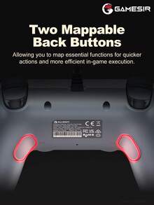 GameSir Tegenaria Lite Wired Symmetrical PC Gaming Controller, Compatible With PC, Switch, Android, IOS Devices And Steam Platform. Features Hall Effect Joysticks, Retro Design, 1000Hz Polling Rate, Analog Triggers, Immersive Vibration Feedback, Membrane Buttons, Ergonomic Design, Turbo Function, 2 Customizable Back Buttons, Gray & White Color - Tegenaria Lite - View 9