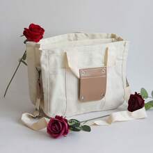 1pc Unisex Large Capacity Shoulder Bag, Vintage Postman Messenger Bag, Student Crossbody Bag, Campus Shoulder Bag