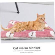 Cama para Mascotas Gruesa Doble Cara Caliente y Cojn para Perros y Gatos para Invierno Alfombrilla Engrosada para Descansar - Rosa - Ver 3