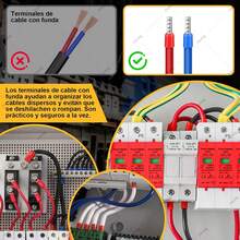 Juego de herramientas de crimpado de cables de 2230 piezas, terminales Fhrhig para cables eléctricos, pelacables multifuncional, herramienta eléctrica, alicates de trinquete autoajustables, 0.25-10 mm², AWG 23-7 - 1 - Ver 4