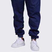 Men's Plus Size Jogger Pants With Cuffs - Màu xanh hải quân - Xem 3