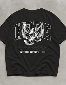 Men's Premium Cotton T-Shirt Academia Hope Larga Moda - Black - View 4