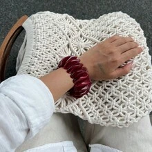 Colorful Tie Dye Resin Bracelet, Fashion Acrylic Patchwork Elastic Bangle