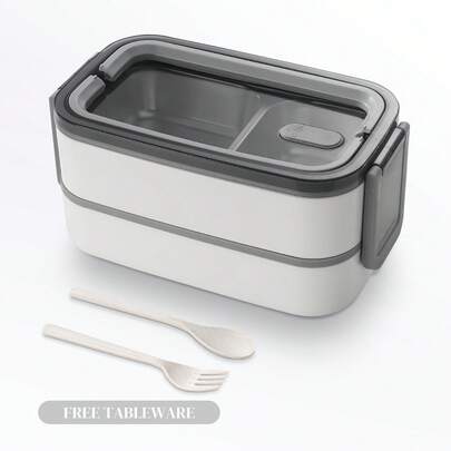 Stainless Steel 2-Layer Lunch Box – Leak-Proof Bento Box For Adults, Ideal For Office, Outdoor Use & Food Transport, Perfect For Meal Prep And Gift For Any Occasion