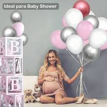 Juego de Guirnaldas de Globos, 110 Piezas de Arco de Globos Macaron Azules Blancos, con Globos Azules Metlicos, Globos de Lmina Plateada 4D, para Decoracin de Cumpleaos, Boda, Shower - Rosa - Ver 8