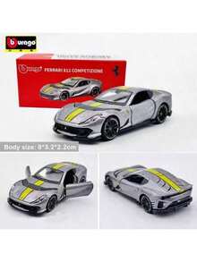Burago 1:64 Scale Ferrari Series Racing Car Model, Children Mini Diecast Replica Car, Small Alloy Collectible Car Model, New Year Christmas Birthday Gift - 812 COMPETITION-gREY - View 4