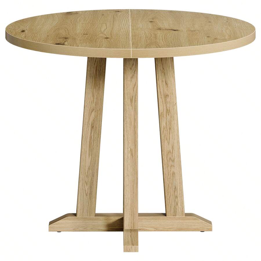 LITTLE TREE Tavolo da pranzo rotondo, tavolo da pranzo rotondo per sala da pranzo e soggiorno, tavoli da pranzo da 80 cm per 2-4 persone, tavolo da cucina con piano e gambe in legno, colore legno naturale - Castano - Visualizzare 1