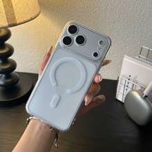 高级磁吸手机壳 - 透明磁吸手机壳，精准摄像头开孔 - 手感奢华，抗黄变，全面保护镜头，兼容 - 無色 - 查看 3