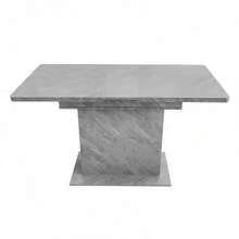 Extendable Dining Table, Dining Table With Storage, Rectangular Dining Table, Coffee Leisure Table, Modern Simple Iron Dining Table, Space-Saving Multifunctional Dining Table, Concrete Look - Light Grey - View 6