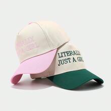 1pc Women "Literally Just A Girl Time" Embroidered Trucker Hat, Casual Street Style Baseball Cap, Suitable For Spring/Autumn Outdoor Travel - màu xanh lá - Xem 4