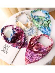 Hair Scarf Headband For Women Elastic Hair Kerchief Boho Triangle Bandana Head Scarf Girls Hair Scarves Warm Bands Winter Hair Accessories - Multicolor - View 9